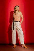Peach Marble Barrel Pant