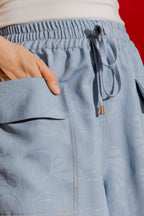 Light Blue Crop Cargo Shorts Light Blue