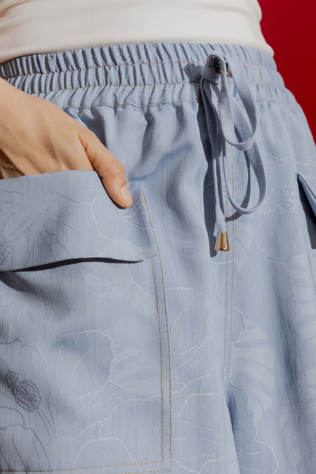 Light Blue Crop Cargo Shorts Light Blue