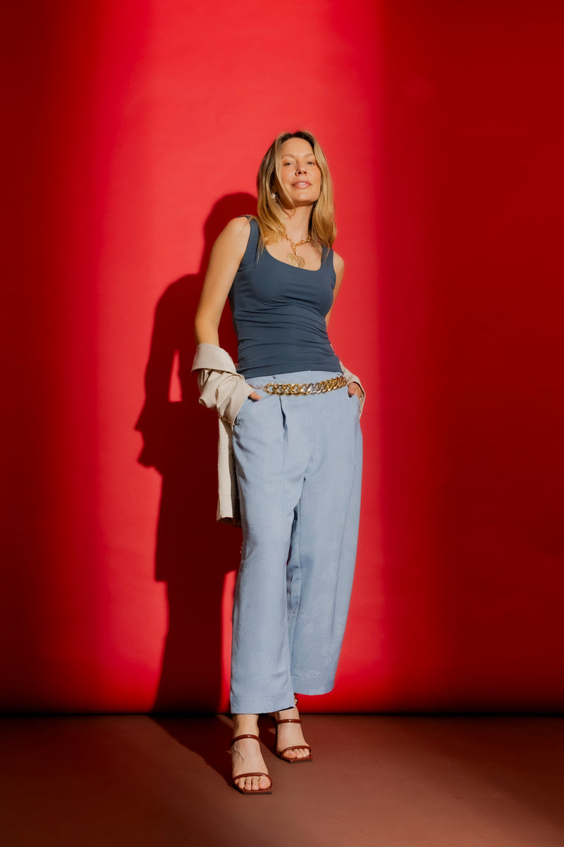 Light Blue Barrel Pant Light Blue