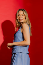 Chambray Self Stripe Sisca Vest