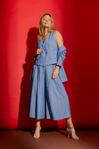 Chambray Self Stripe Culotte