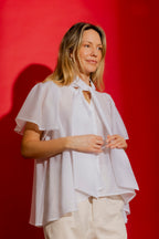 White Tencel/Linen Addy Blouse