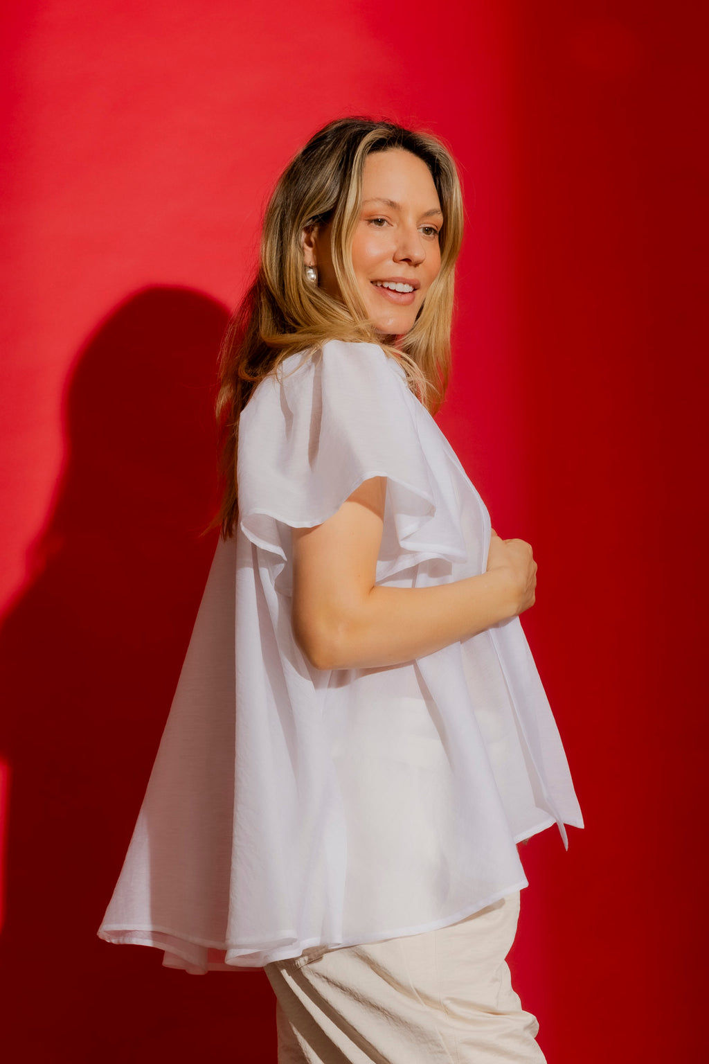 White Tencel/Linen Addy Blouse