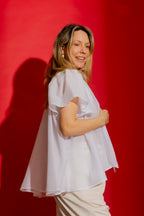 White Tencel/Linen Addy Blouse