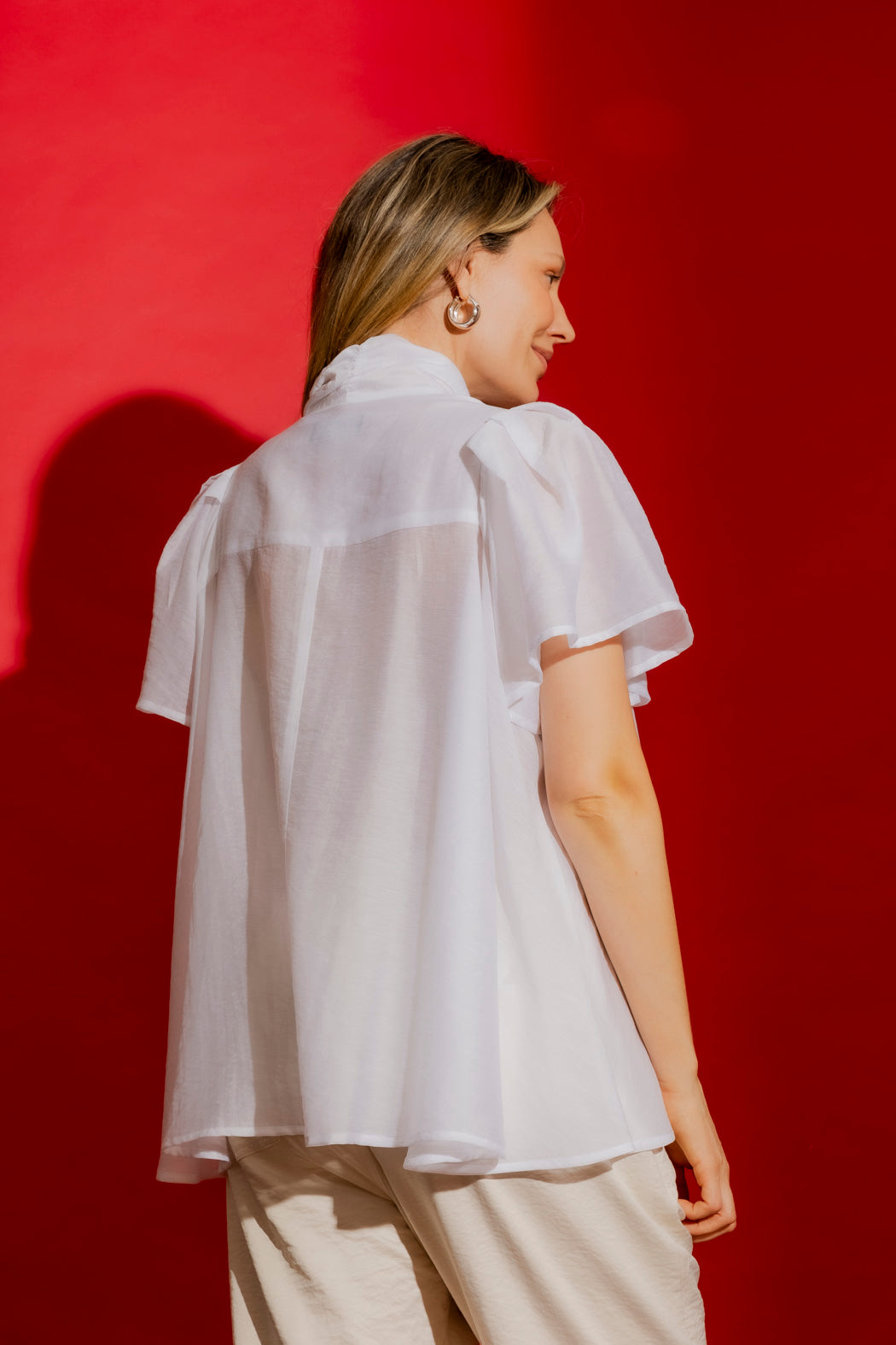 White Tencel/Linen Addy Blouse