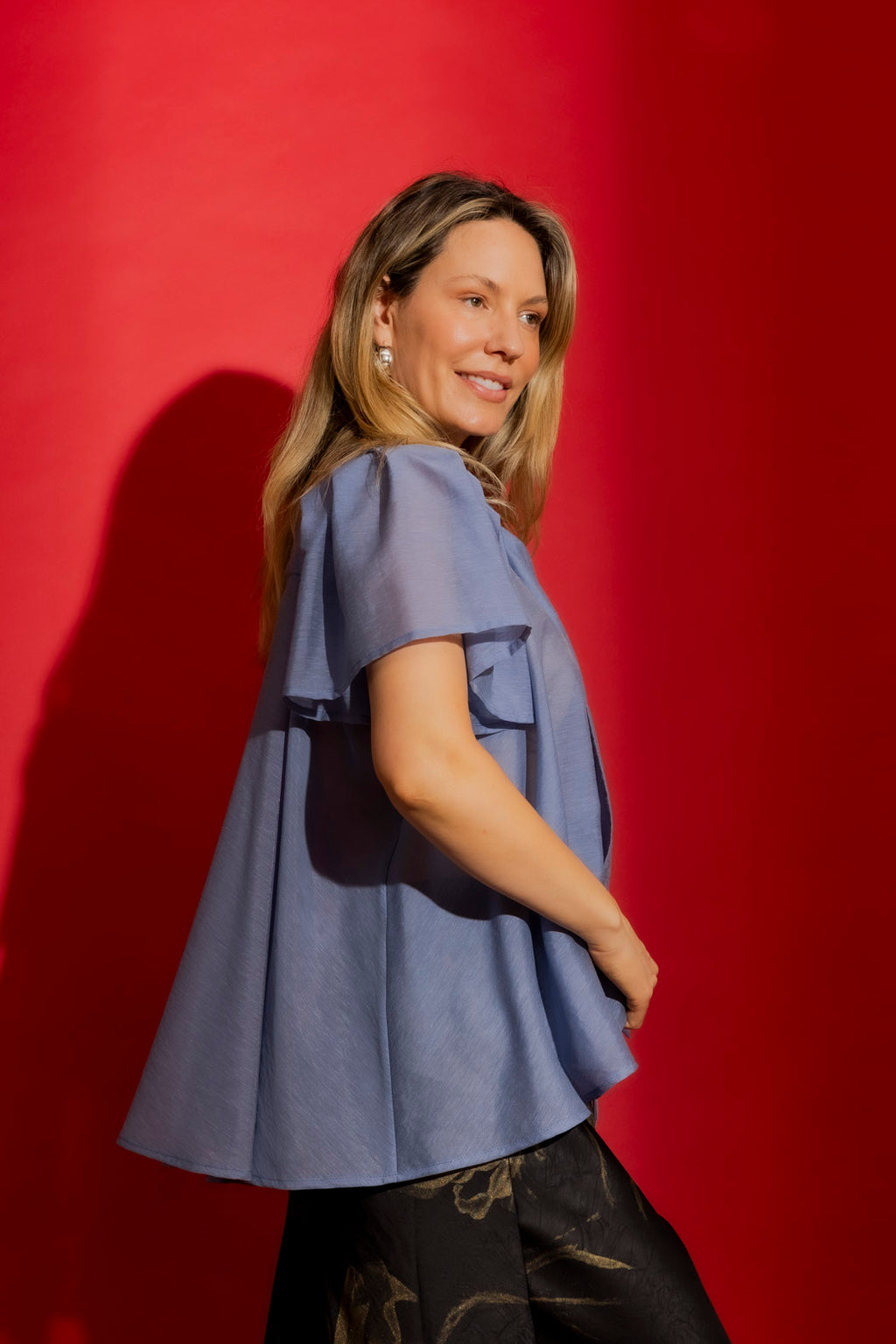 Denim Tencel/Linen Addy Blouse
