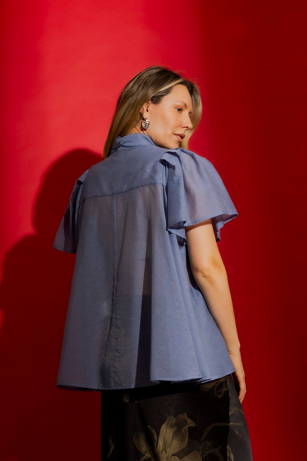 Denim Tencel/Linen Addy Blouse