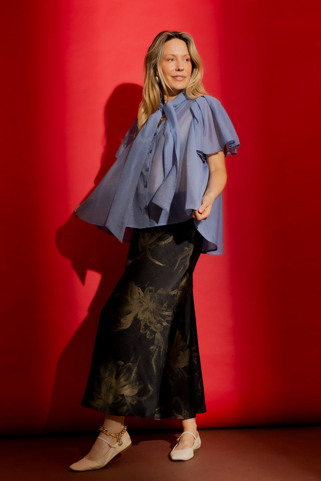 Denim Tencel/Linen Addy Blouse