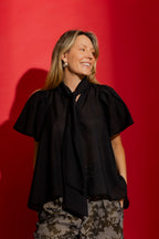 Black Tencel/Linen Addy Blouse