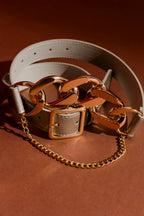 Pewter Double Chain Belt Pewter S/M