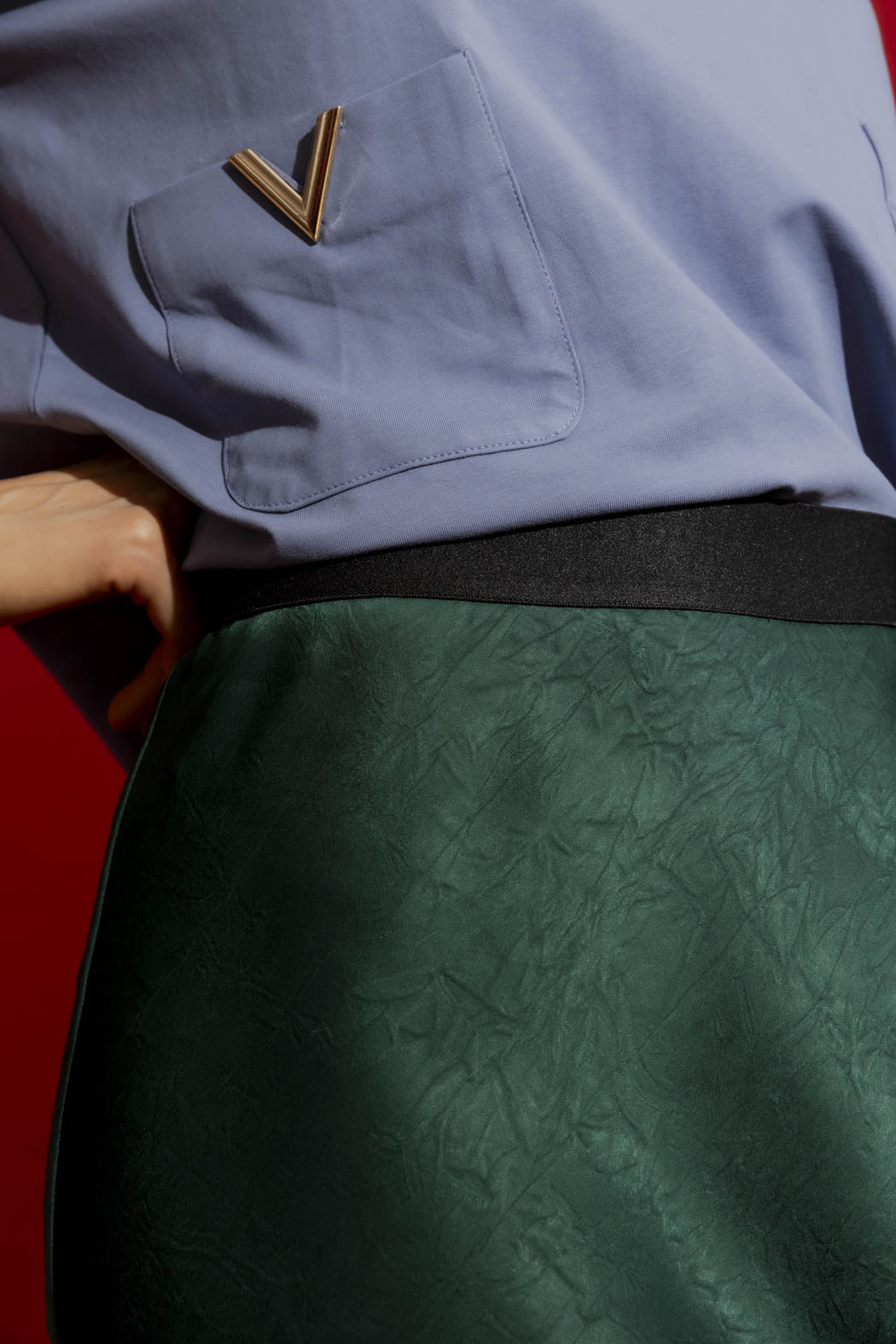 Forest Embossed Bias Skirt