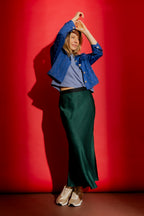 Forest Embossed Bias Skirt