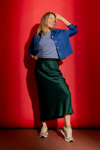 Forest Embossed Bias Skirt