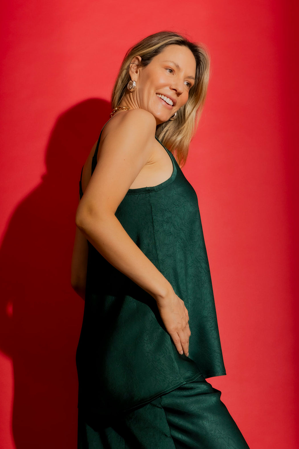 Forest Embossed Bias Cami