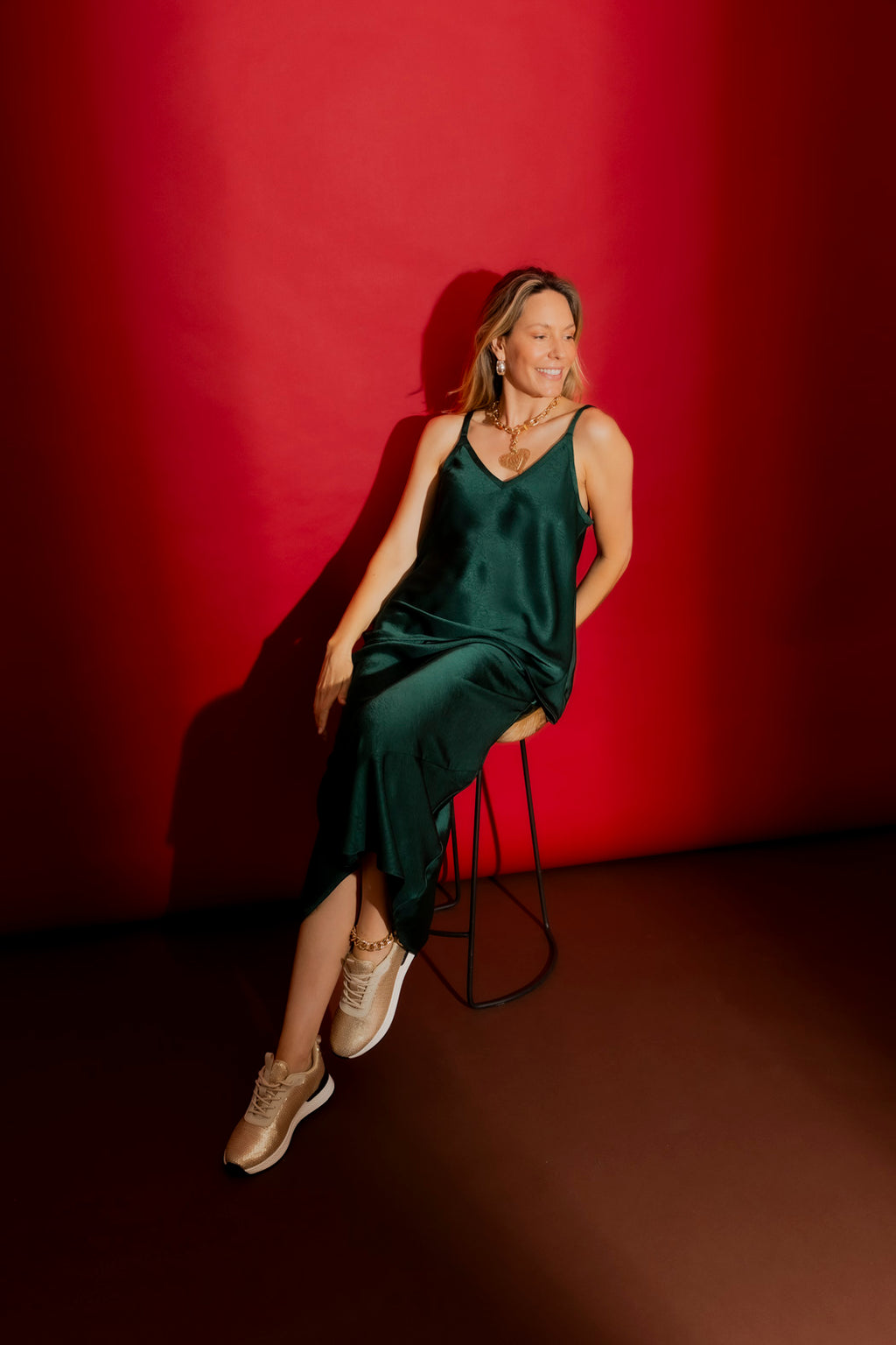 Forest Embossed Bias Skirt