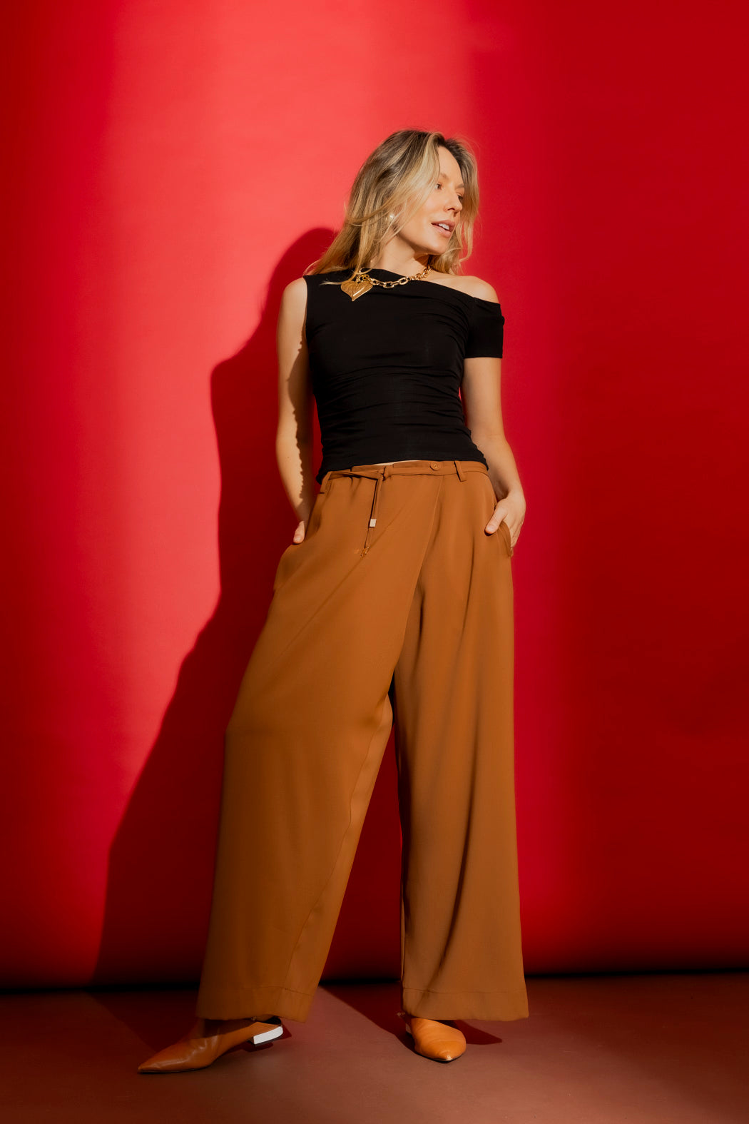 Black Tencel Drape Cap Sleeve Top