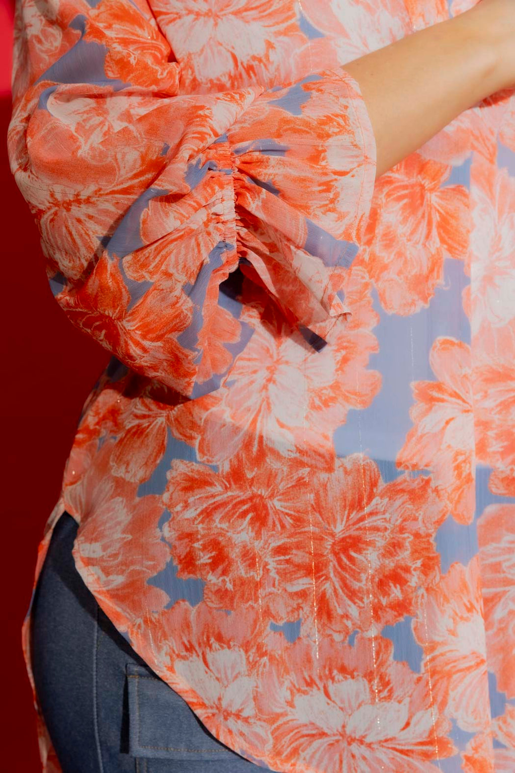 Orange Floral Femme Blogger Shirt