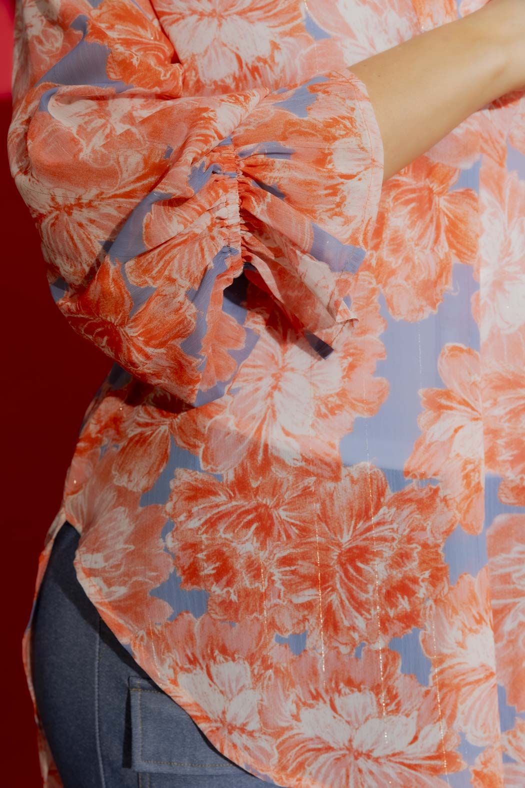 Orange Floral Femme Blogger Shirt