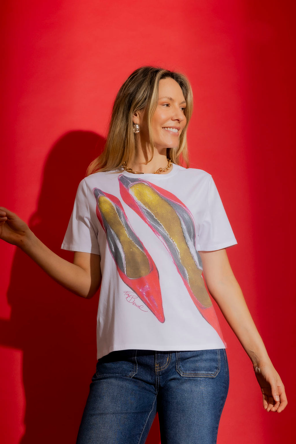 White Stilleto Tee