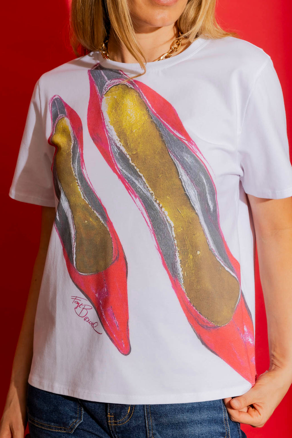 White Stilleto Tee
