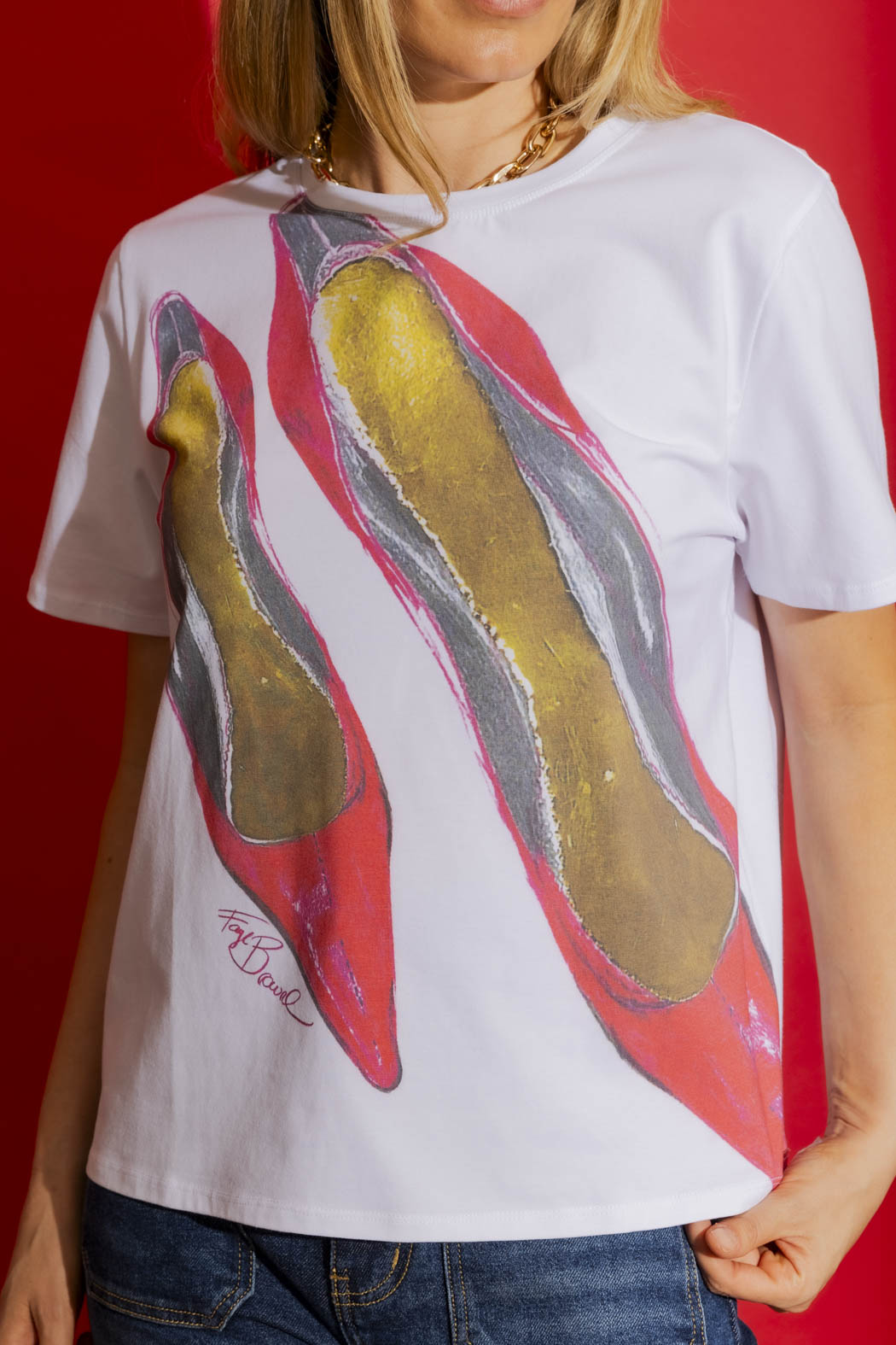 White Stilleto Tee