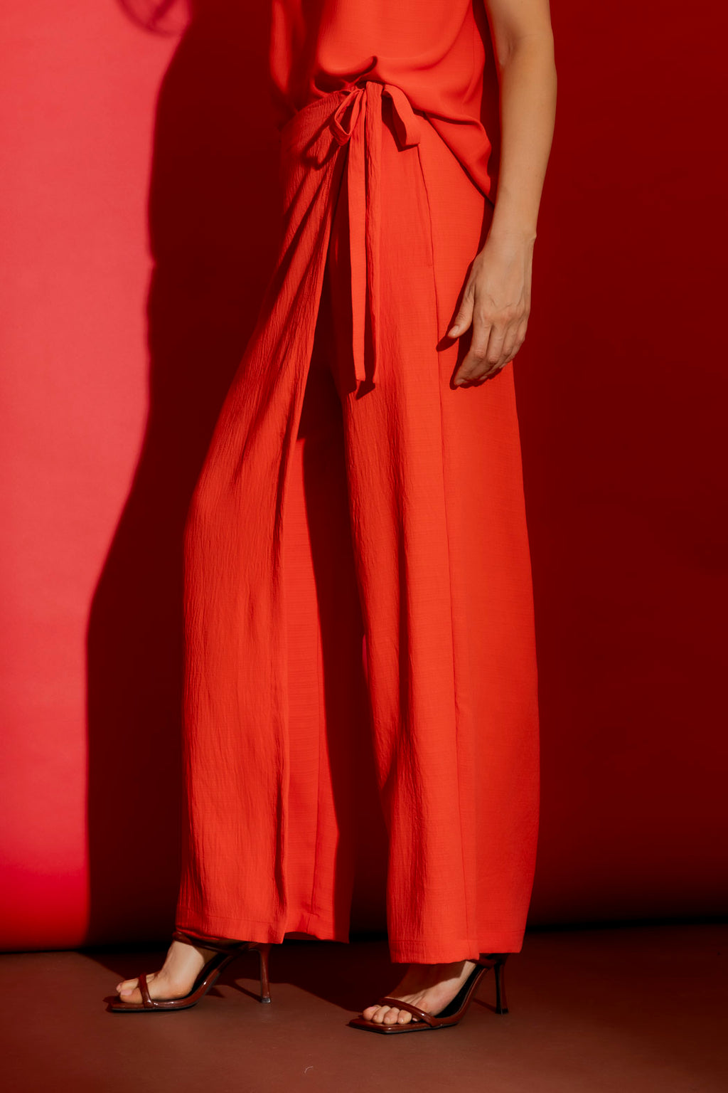 Orange Ripple Wrap Pant