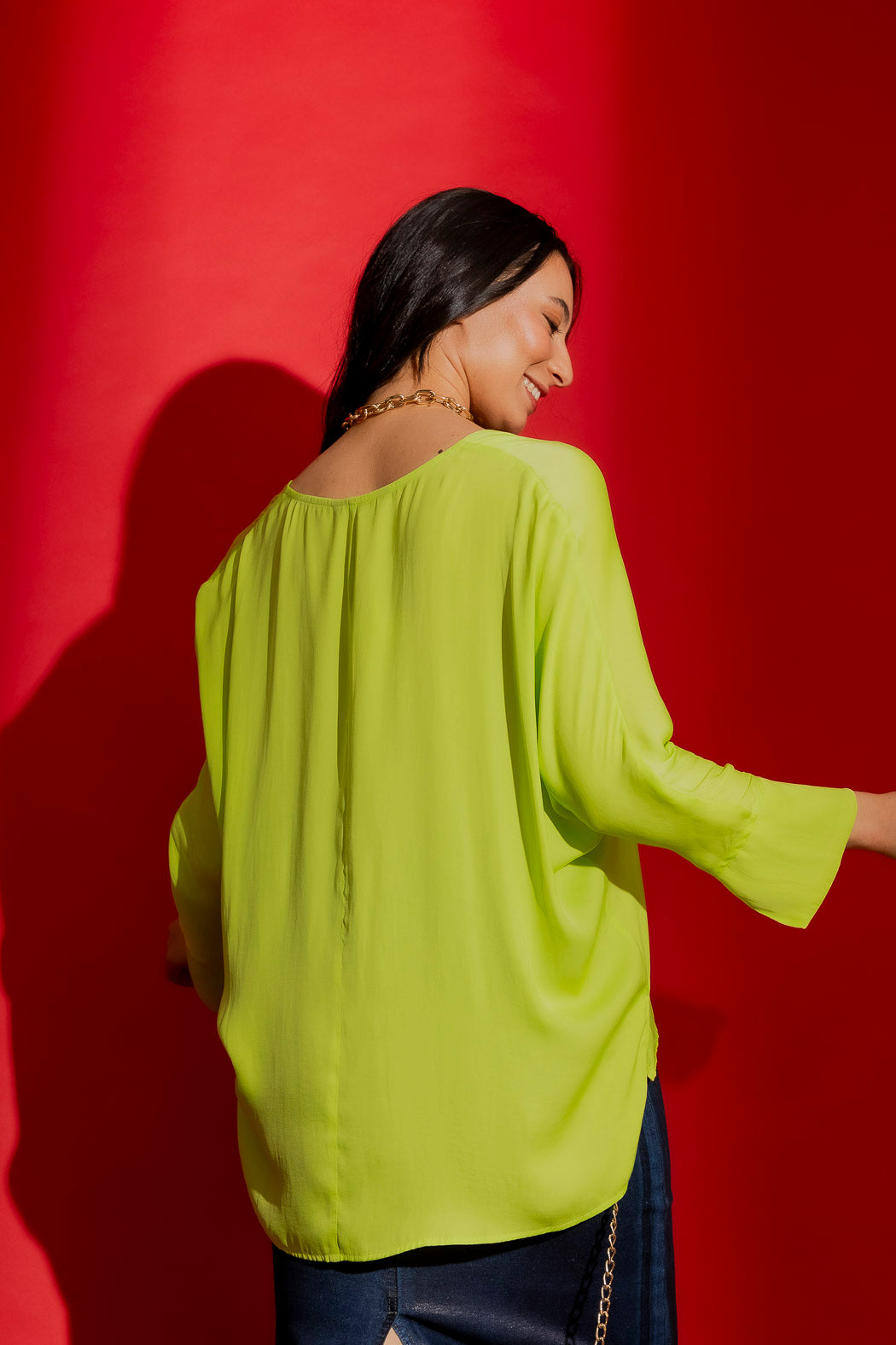 Neon Silky Bondi Top
