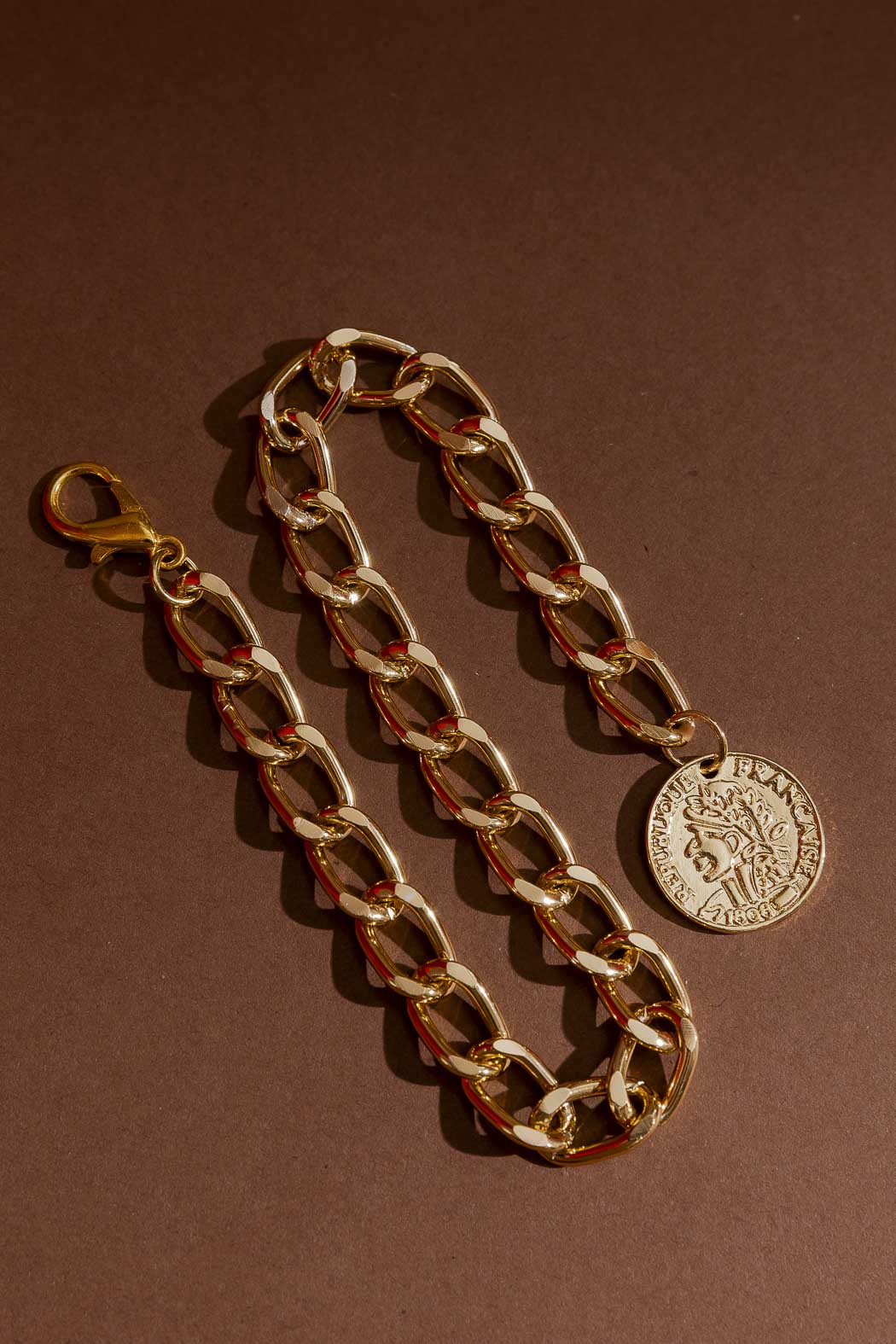Gold Coin Anklet Gold O/S