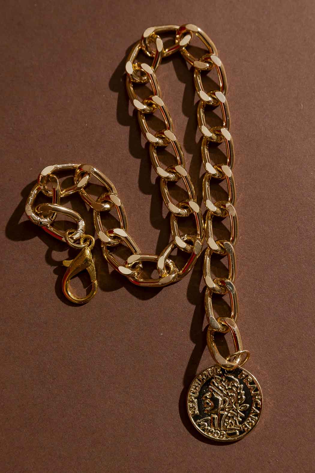Gold Coin Anklet Gold O/S