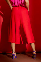 Red Self Stripe Culotte