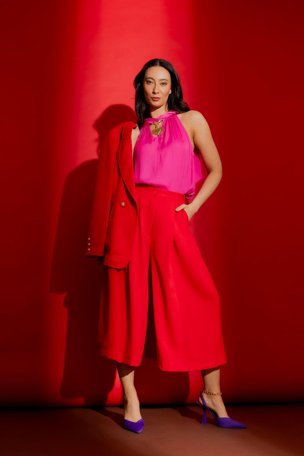 Pink Tie Neck Top