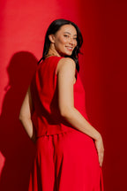 Red Self Stripe Sisca Vest