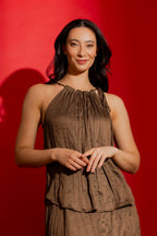 Brown Drawstring Cami