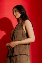 Brown Drawstring Cami