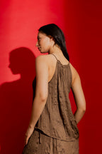 Brown Drawstring Cami