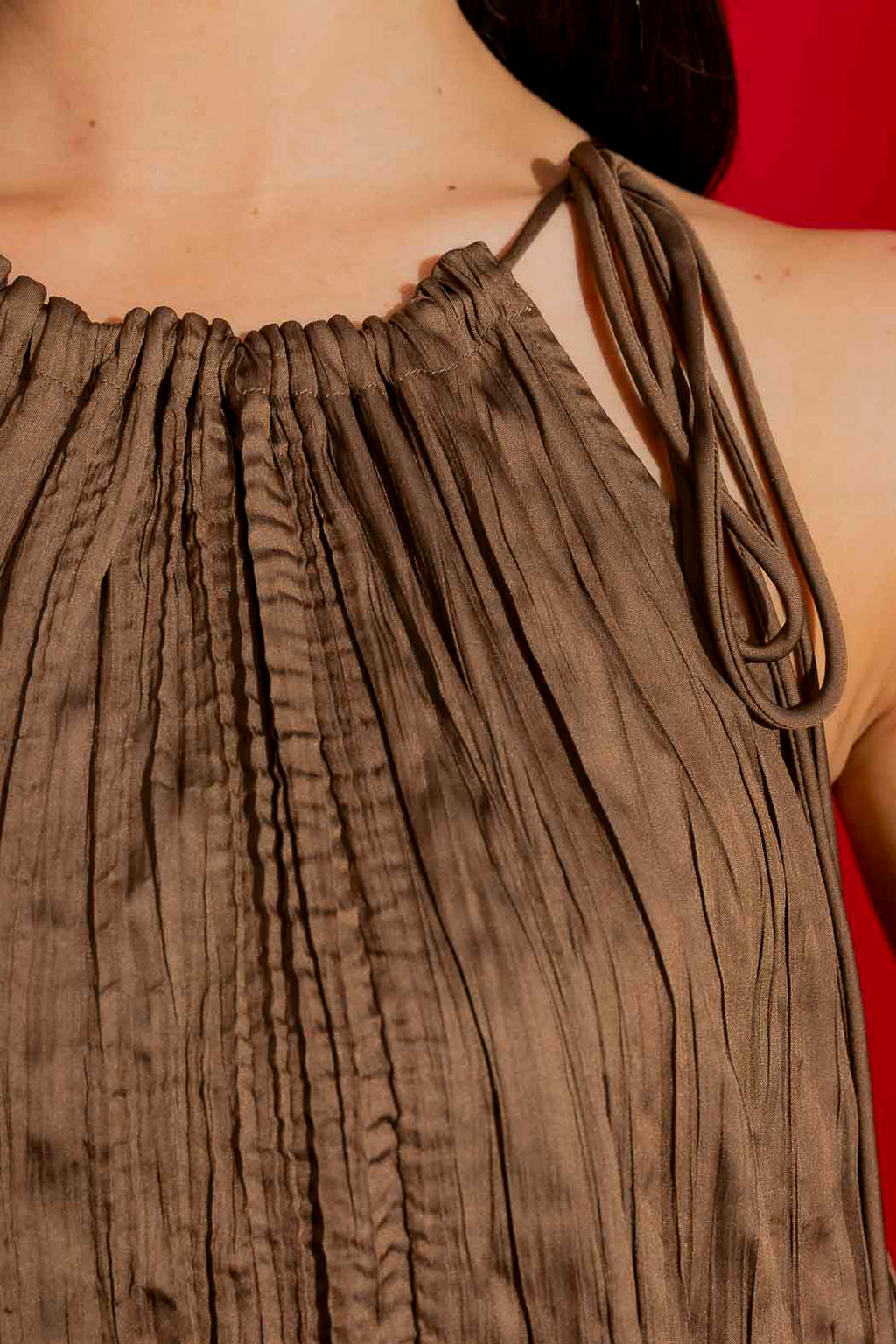 Brown Drawstring Cami