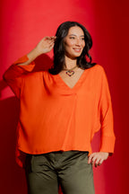 Orange Silky Bondi Top