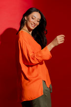 Orange Silky Bondi Top