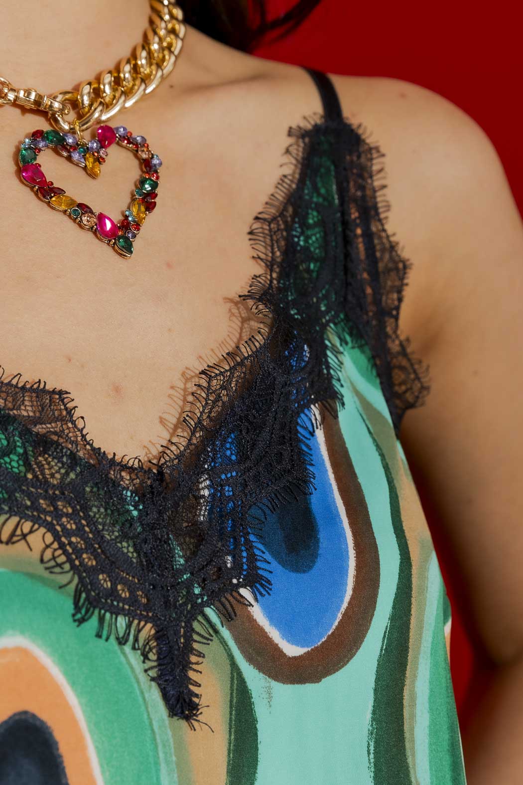 Green Lace Cami