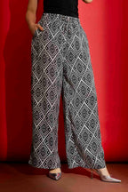 Black/White Silky Classic Culottes