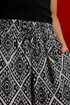 Black/White Silky Classic Culottes