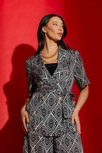 Black/White Silky Resort Trench