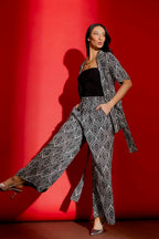 Black/White Silky Classic Culottes