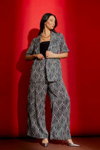 Black/White Silky Resort Trench