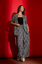 Black/White Silky Classic Culottes