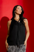 Black Tie Neck Top