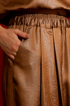 Chocolate Embossed Pleat Pant