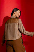 Chocolate Embossed Patchwork Jacket