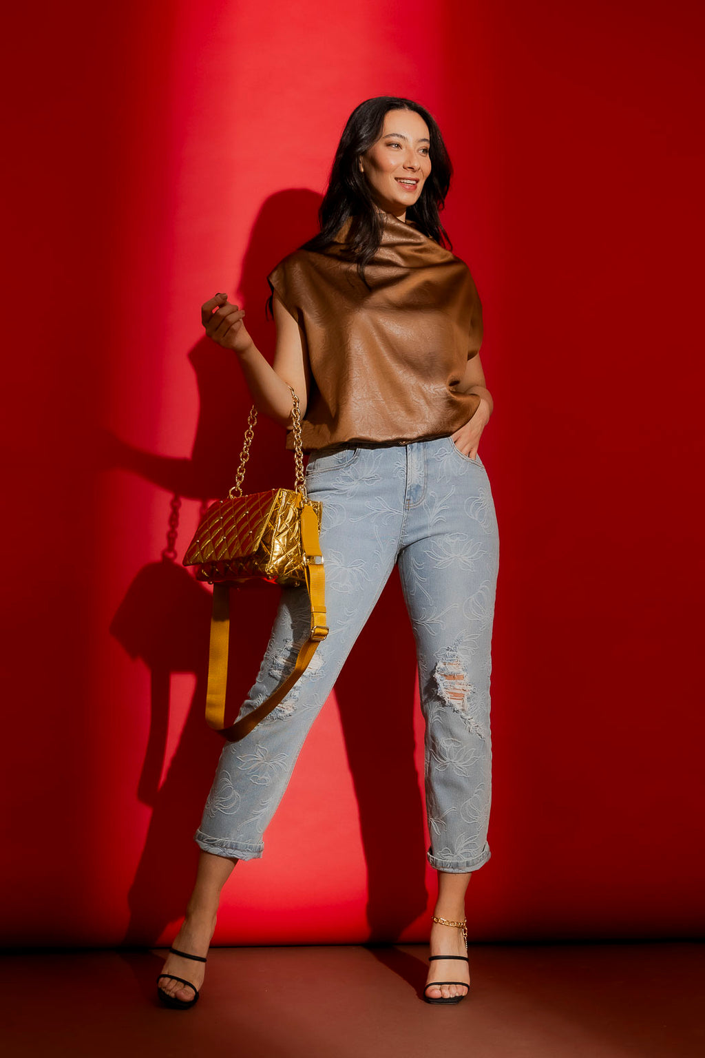 Light Floral Harper Jean